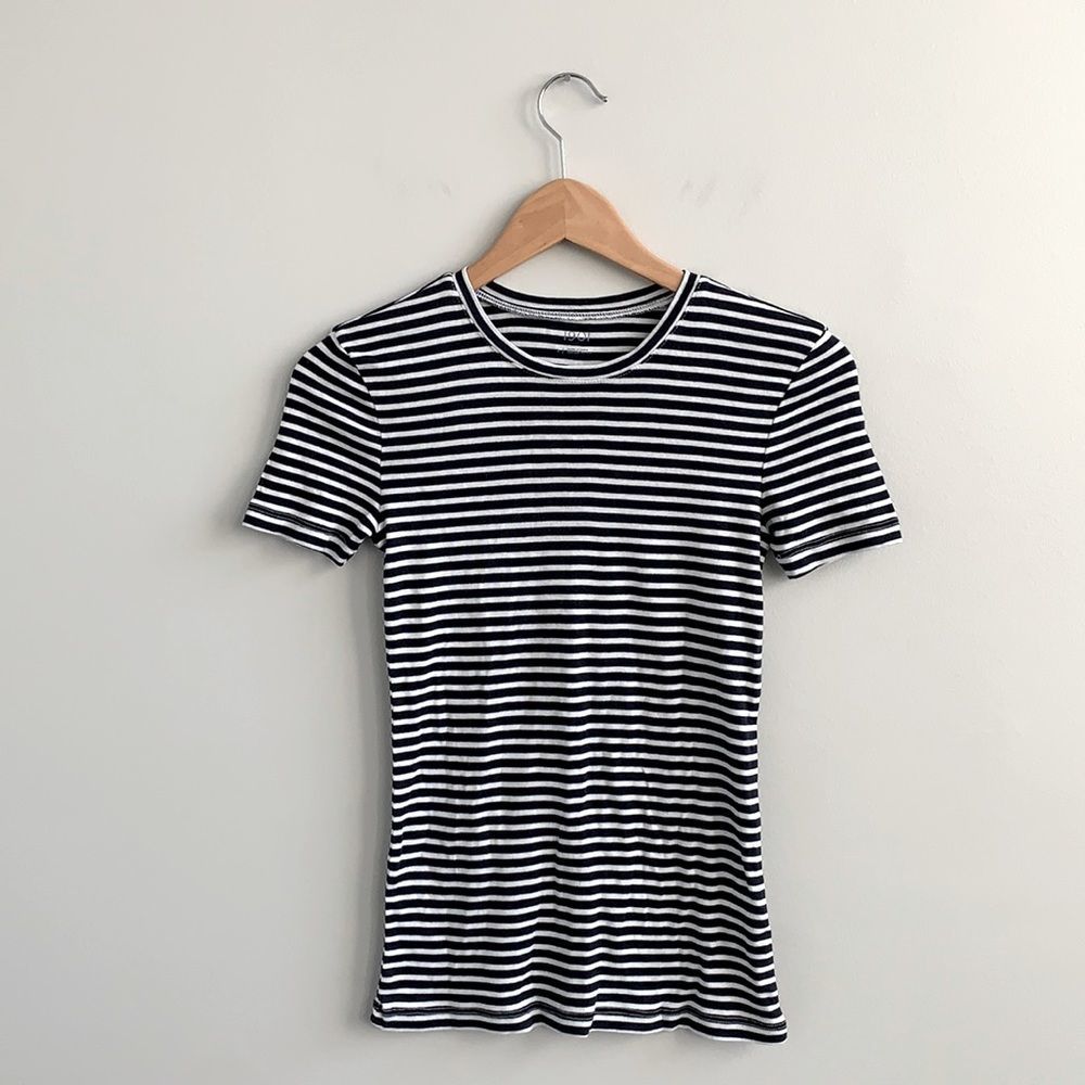 1901 Striped Cotton Blend Short Sleeve T-Shirt